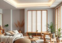 Kolory wnętrz w stylu Japandi: jak łączyć stonowane barwy z ciepłymi akcentami dla harmonii i przytulności