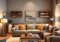 Jak ocieplić szarości na ścianach: drewno, tekstylia i światło dla przytulnego salonu